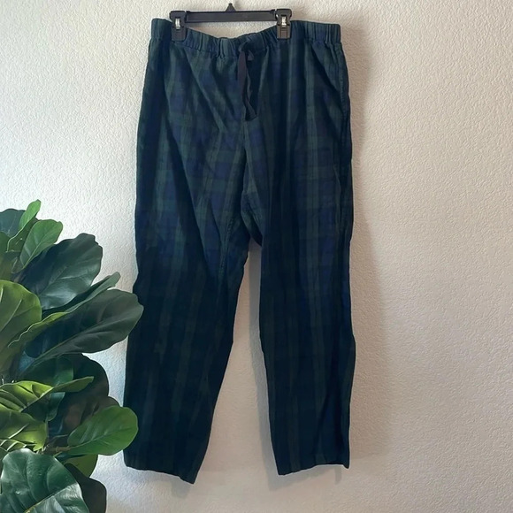 J. Crew green and blue plaid tartan flannel pj pants size Large - Picture 1 of 6